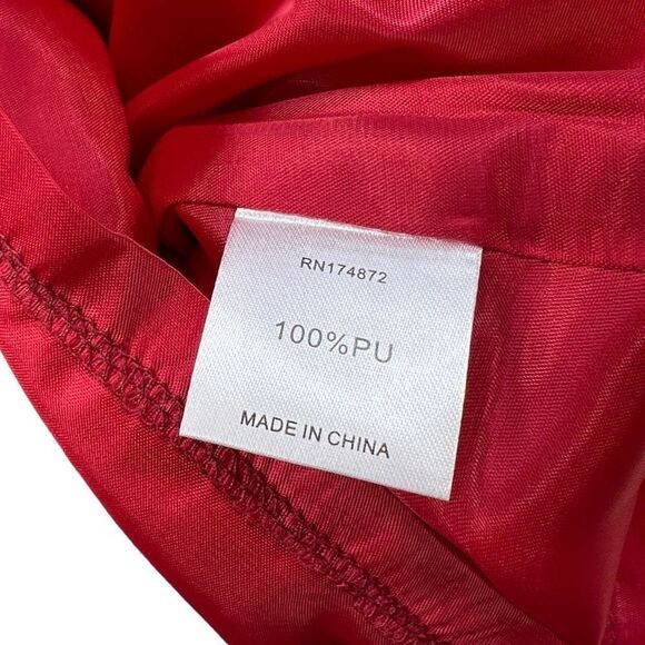 Santo by Paolo De Santo Skirt Women's XS Red Leather Zipper Back Skirt NWT - Picture 4 of 13